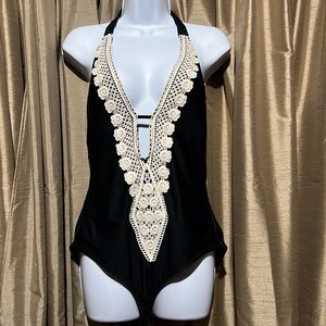 Kona Soul Black Lace Bathing Suit one piece